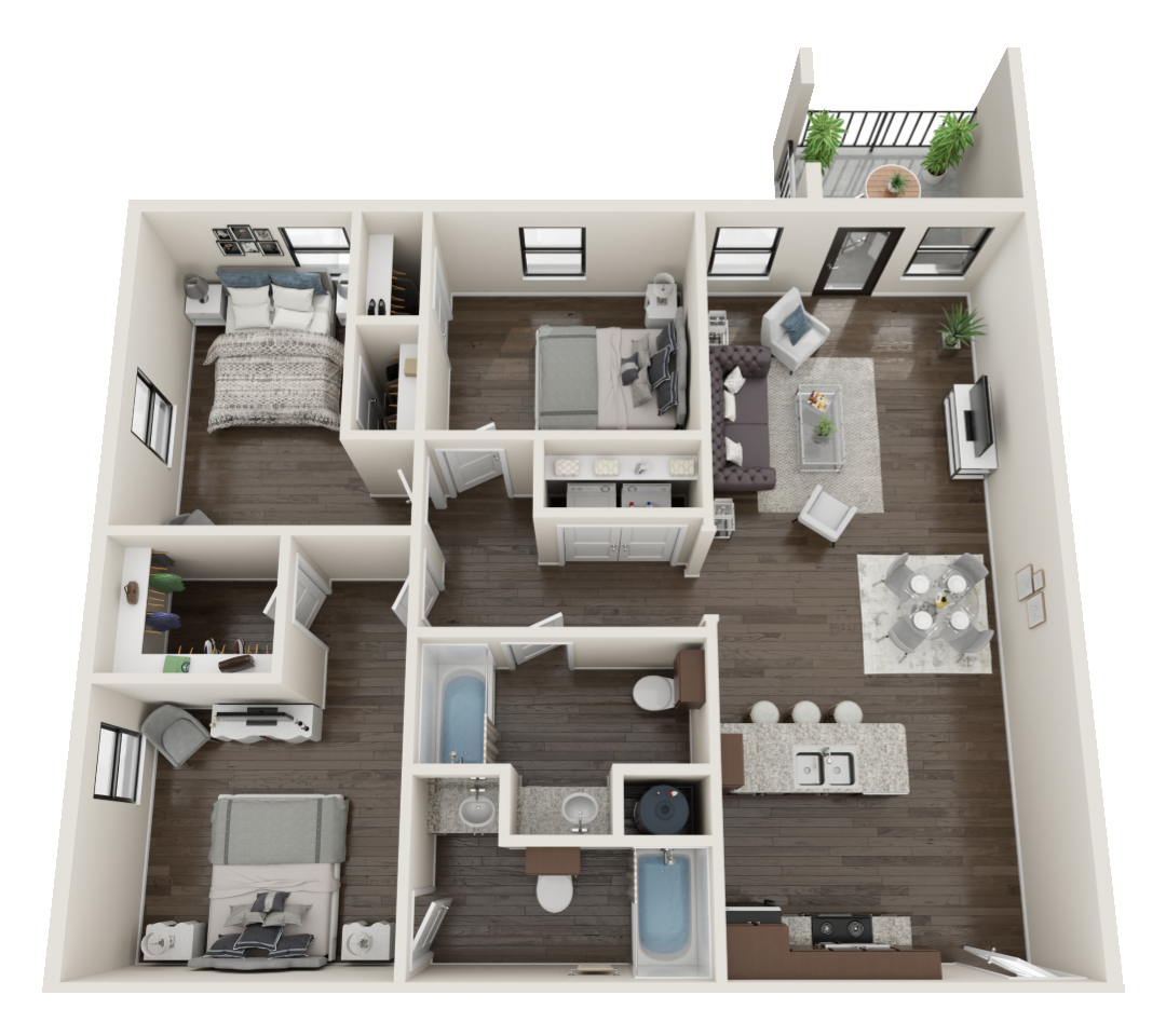 3 Bed Floorplan - 2B Residential